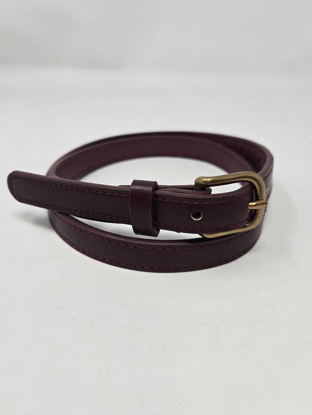 JOHN GALT MAROON OXBLOOD FAUX LEATHER SKINNY BELT UNISEX OS DARK ACADEMIA SCHOOL